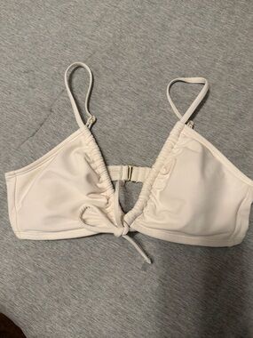 Shade & Shore Cream Tie-Front Bikini Top